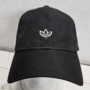 Adidas Originals ladies black/white trefoil embroidered strapback hat one size